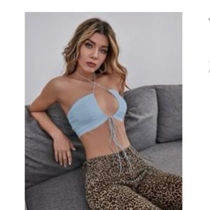 Blue crop top -size medium